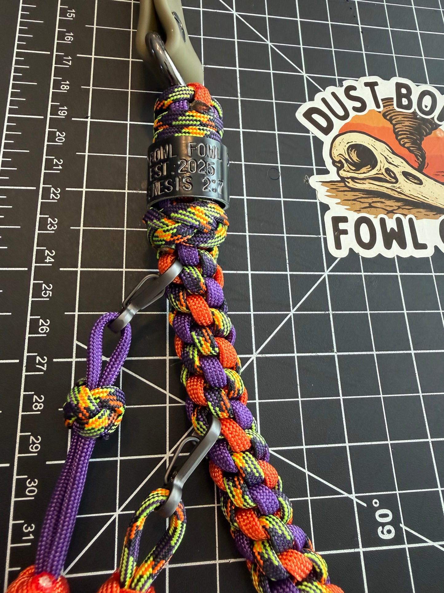 Hybrid Biothane x Half Round Lanyard - Mardi Gras