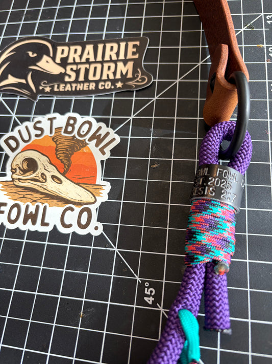 Hybrid Leather x 1/2” rope Lanyard - Purple