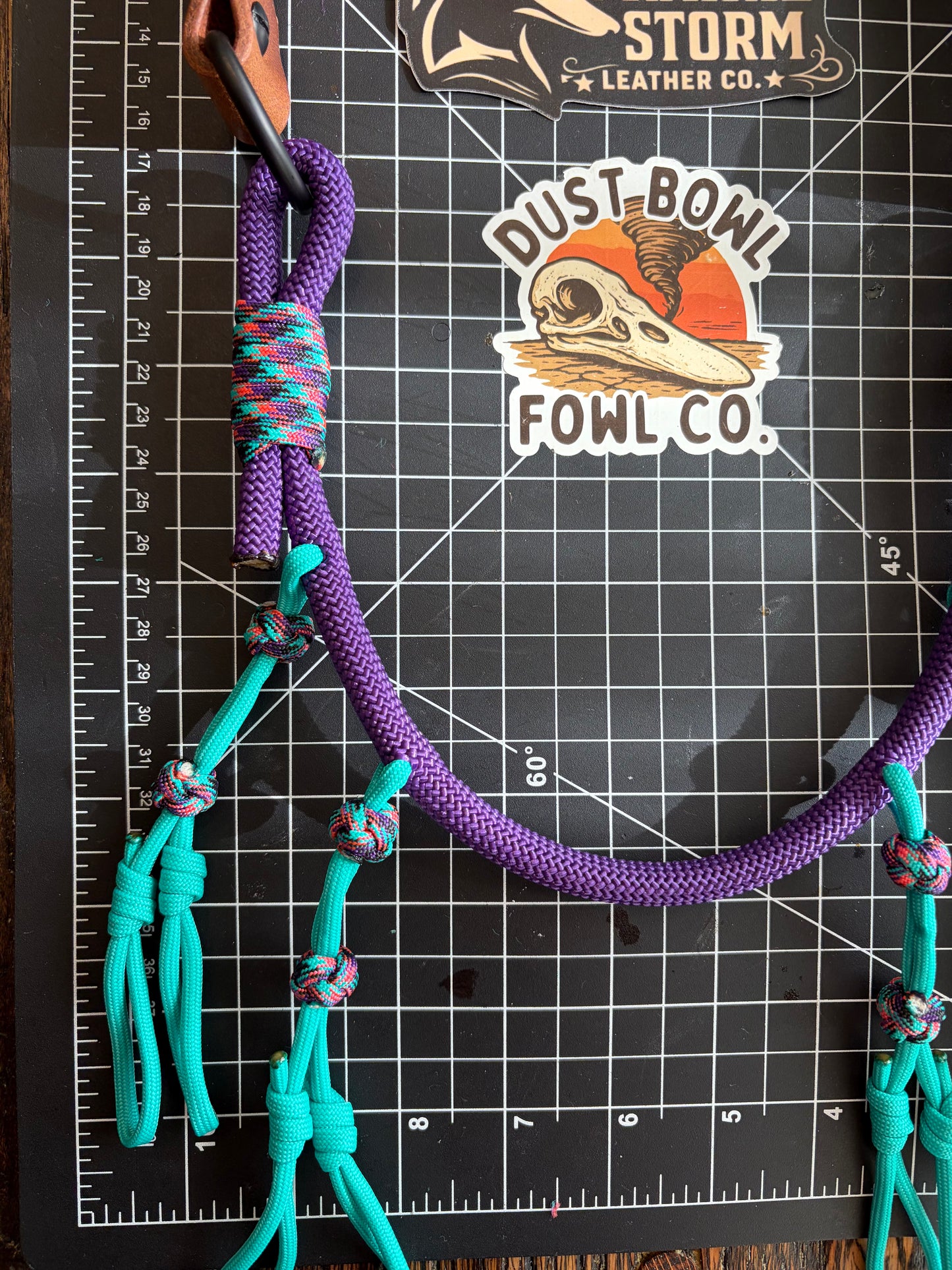 Hybrid Leather x 1/2” rope Lanyard - Purple