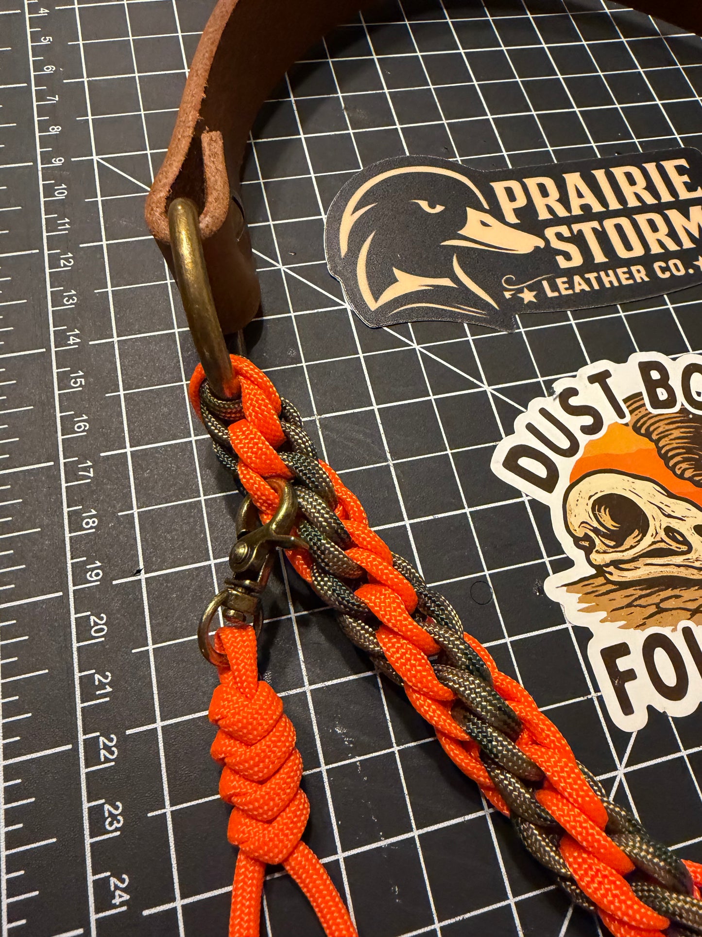 YOUTH Hybrid Leather x Half Round Lanyard - Orange