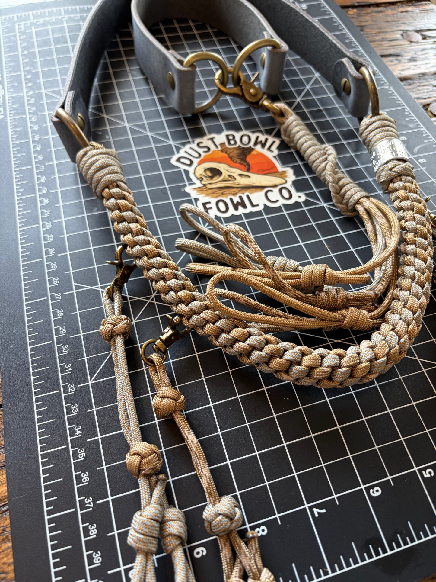 Leather x paracord hybrid lanyard & tote combo