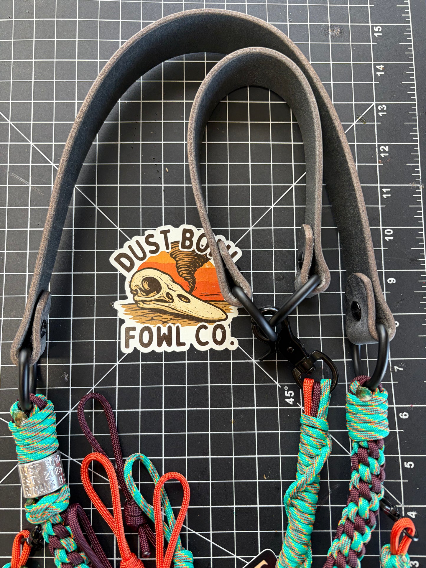 Leather x paracord hybrid lanyard & tote combo