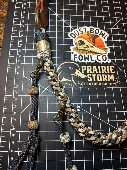 Leather x Half Round Lanyard - Tan x Black