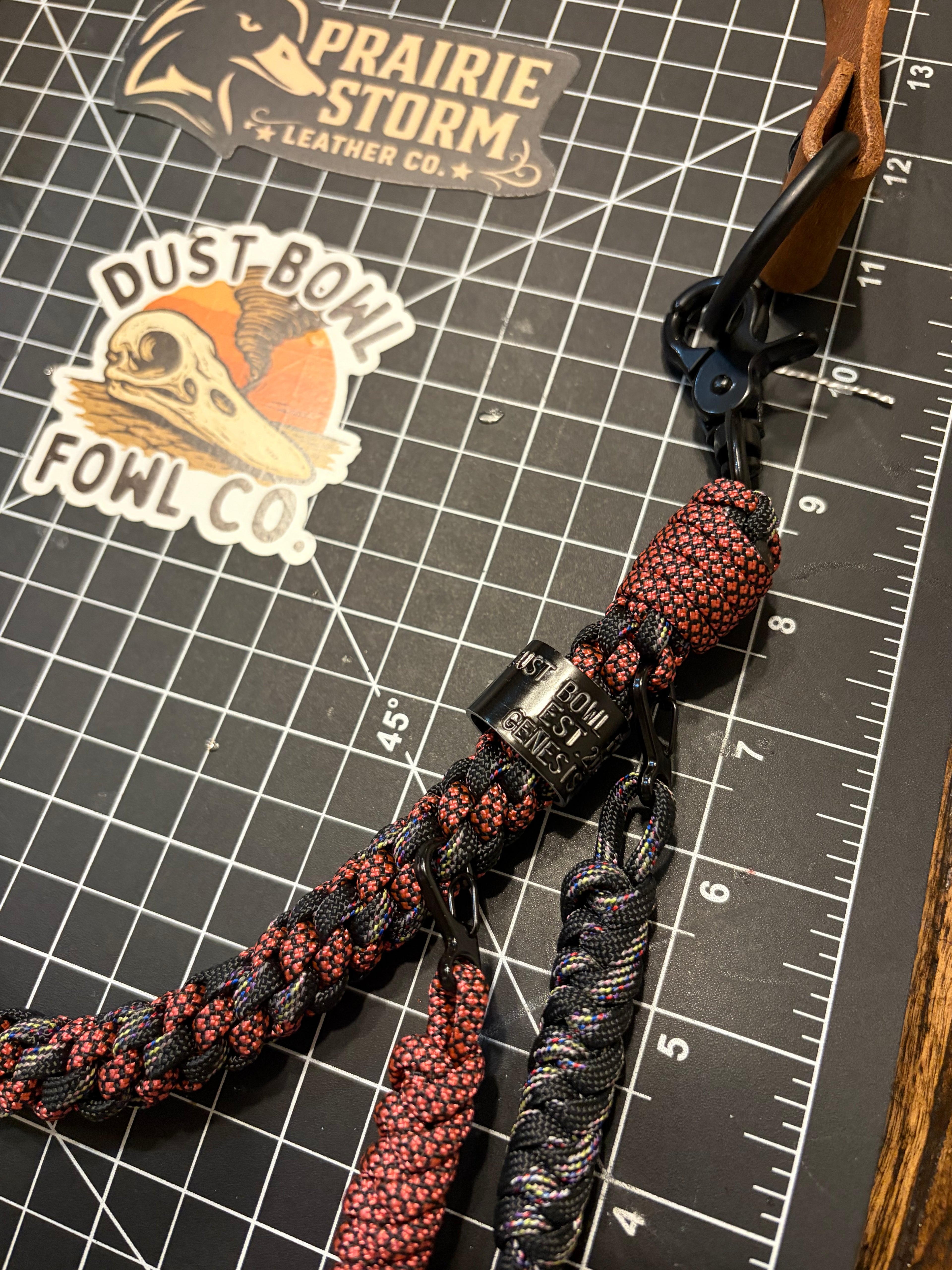 Hybrid Leather x Half Round Lanyard - Pink Diamonds