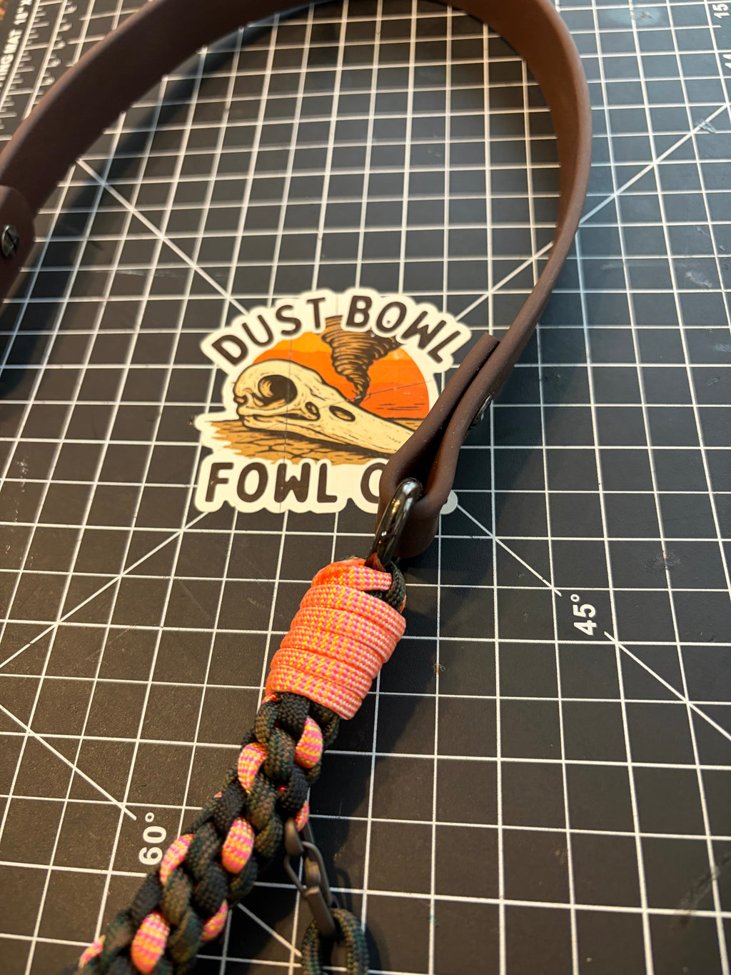 Hybrid Biothane x Half Round Lanyard -  Peach