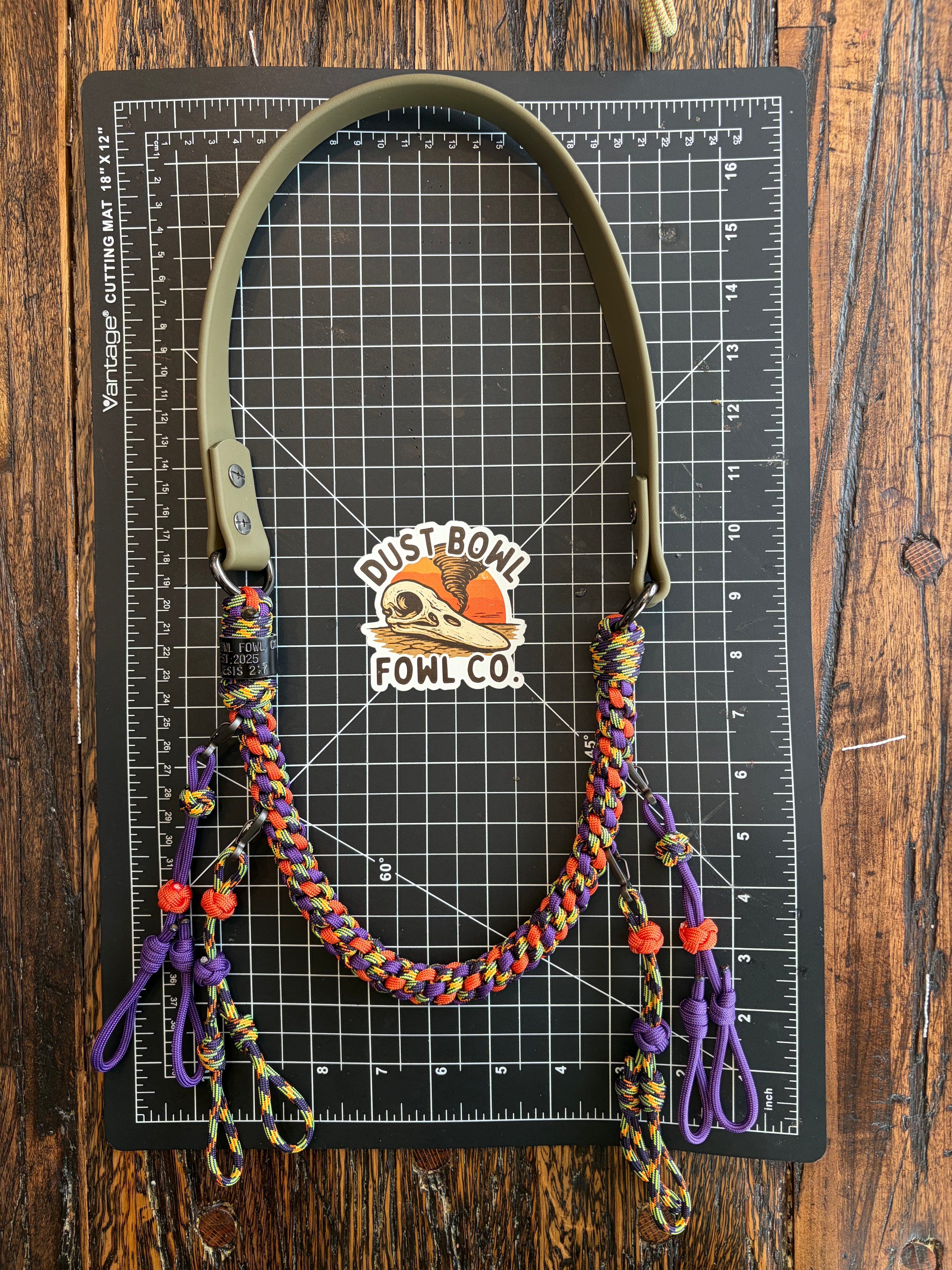 Hybrid Biothane x Half Round Lanyard - Mardi Gras