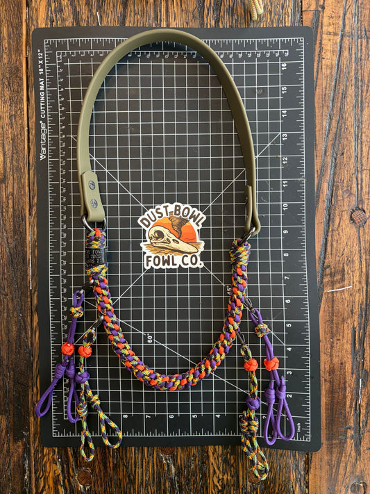 Hybrid Biothane x Half Round Lanyard - Mardi Gras