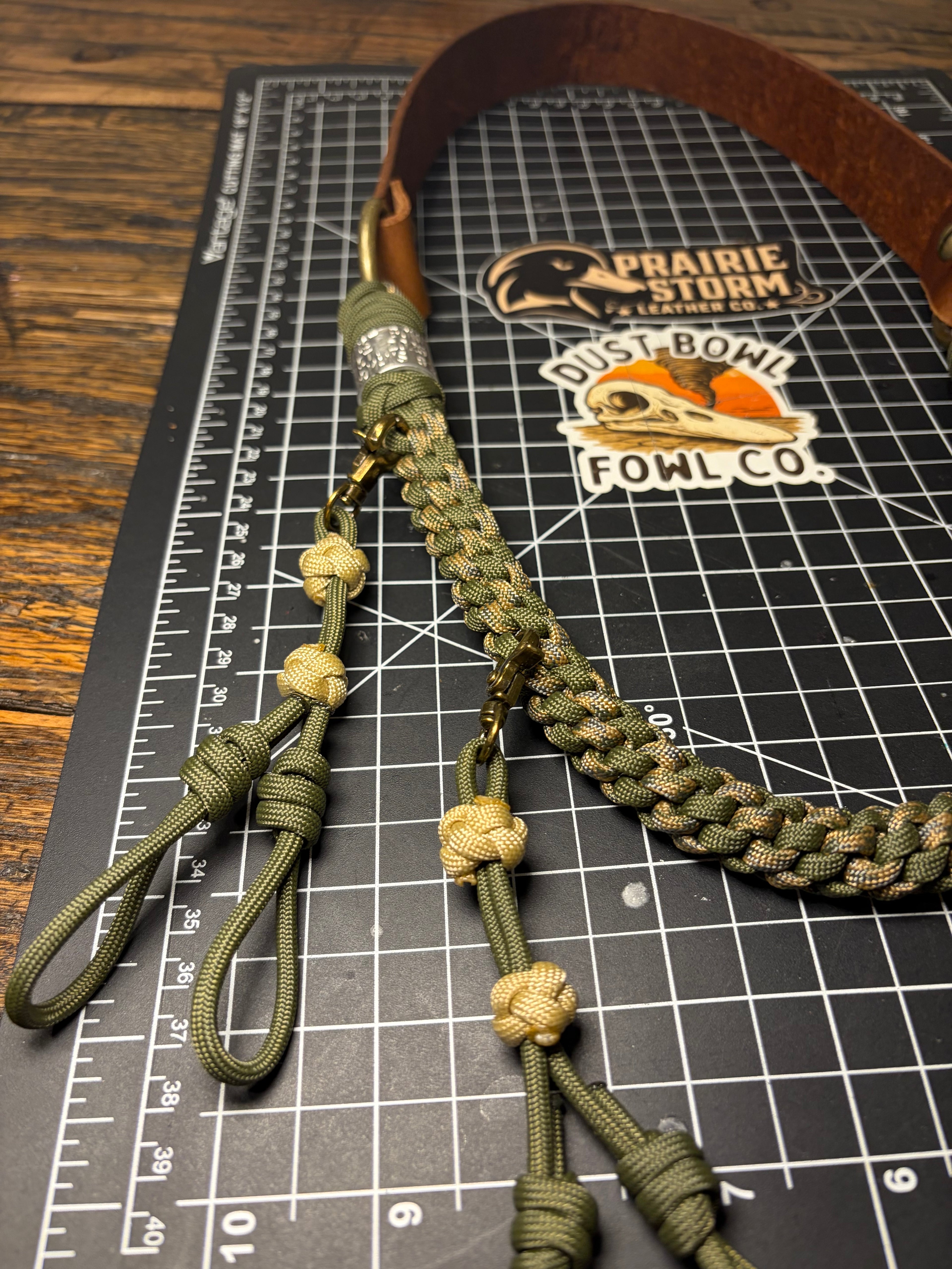 Leather x Half Round Lanyard - Bronze Camo