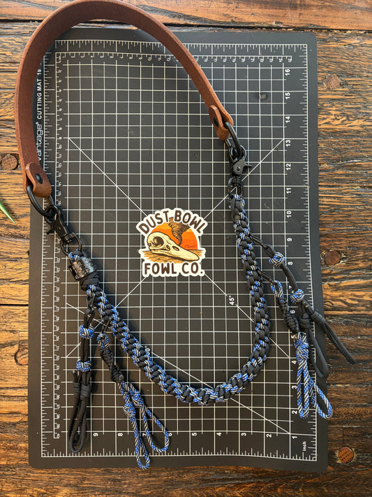Hybrid Leather x Half Round Lanyard - Thin Blue Line