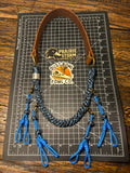 Leather x Half Round Lanyard -Blue Lightning