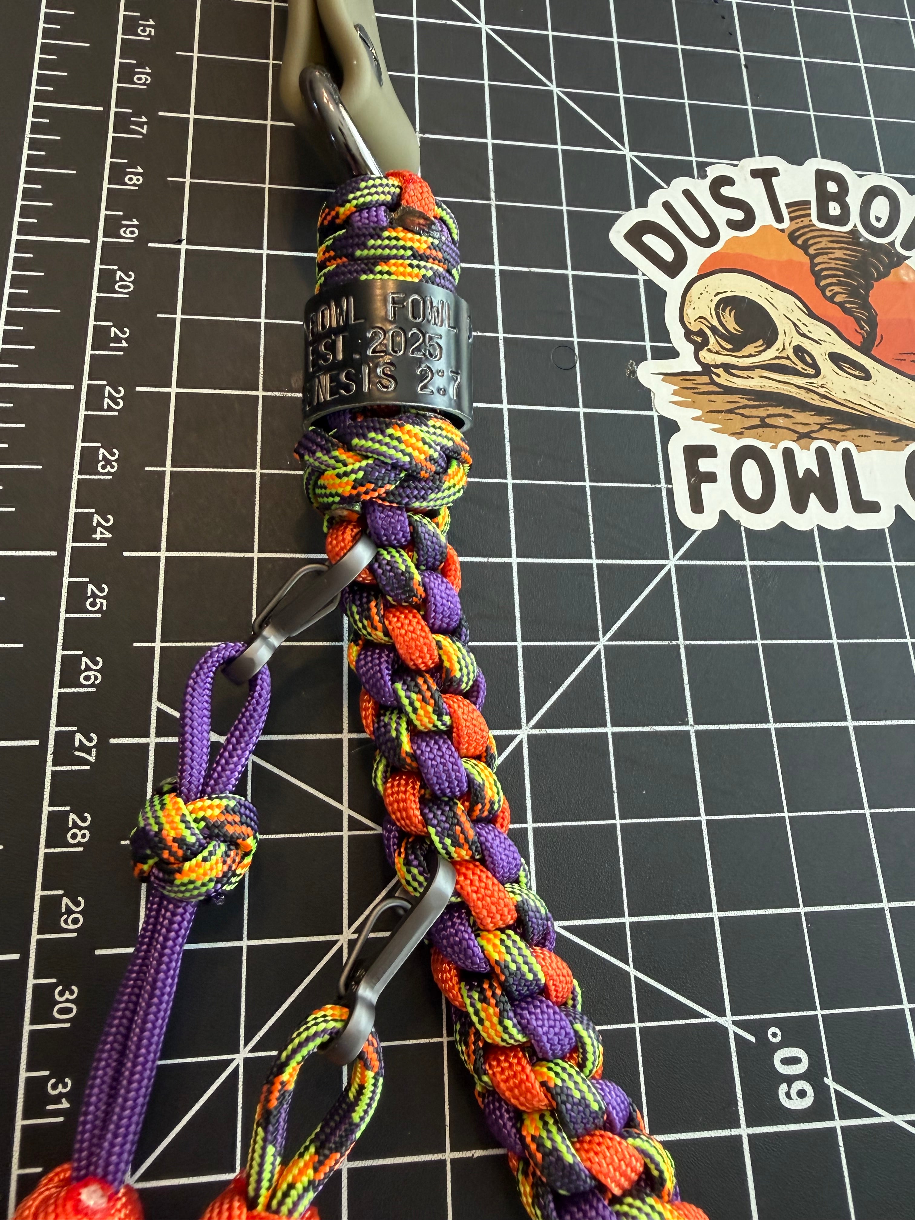 Hybrid Biothane x Half Round Lanyard - Mardi Gras