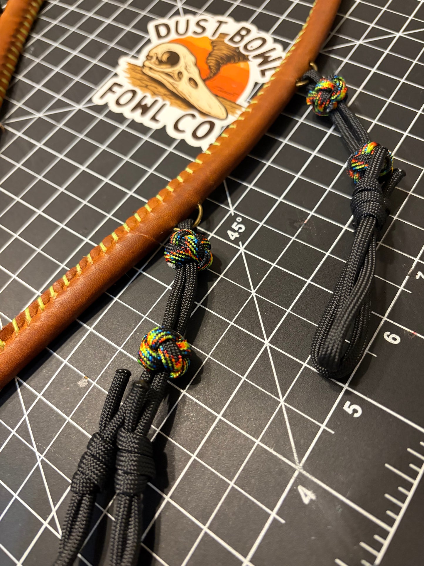 Leather x paracord hybrid lanyard - Brown x Western