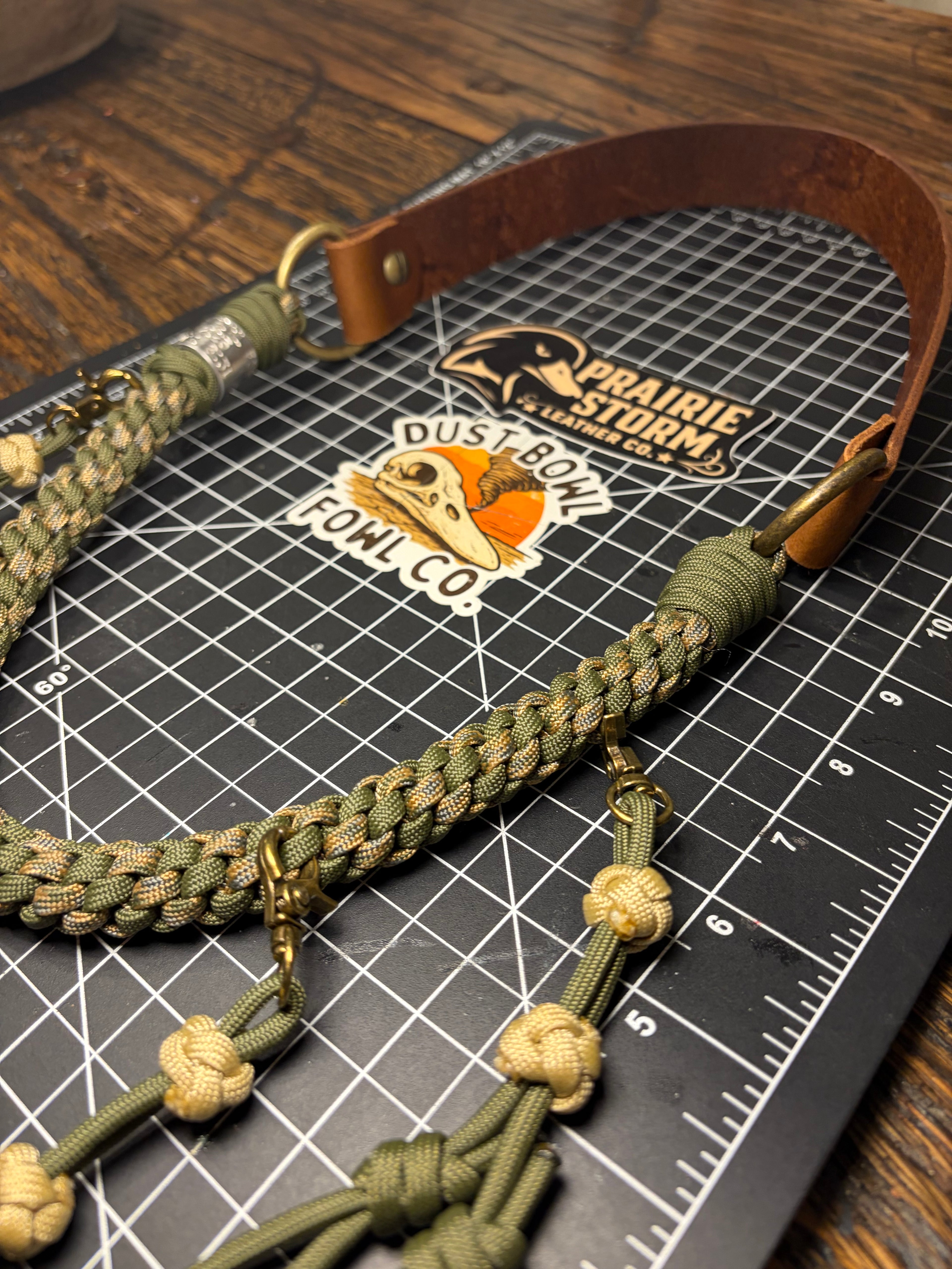 Leather x Half Round Lanyard - Bronze Camo