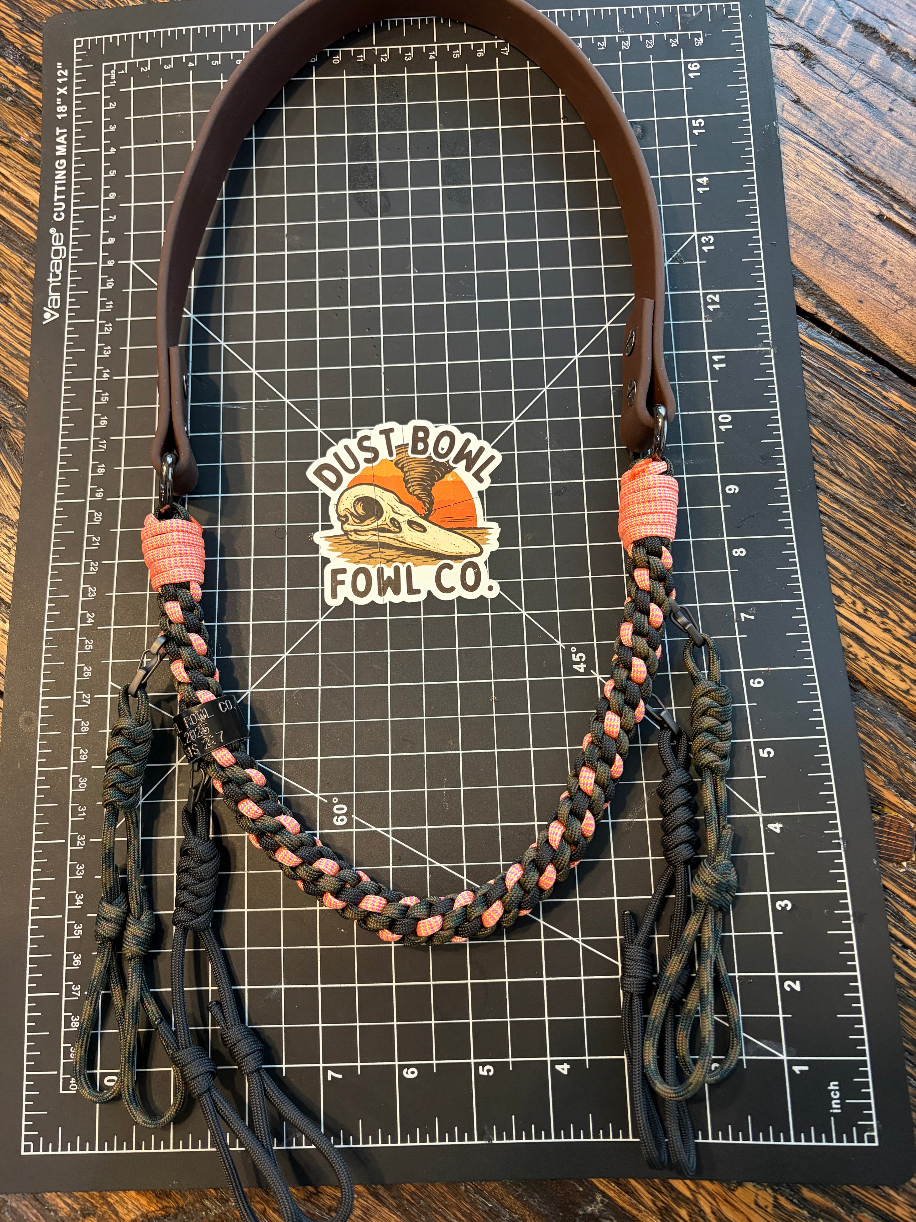 Hybrid Biothane x Half Round Lanyard -  Peach