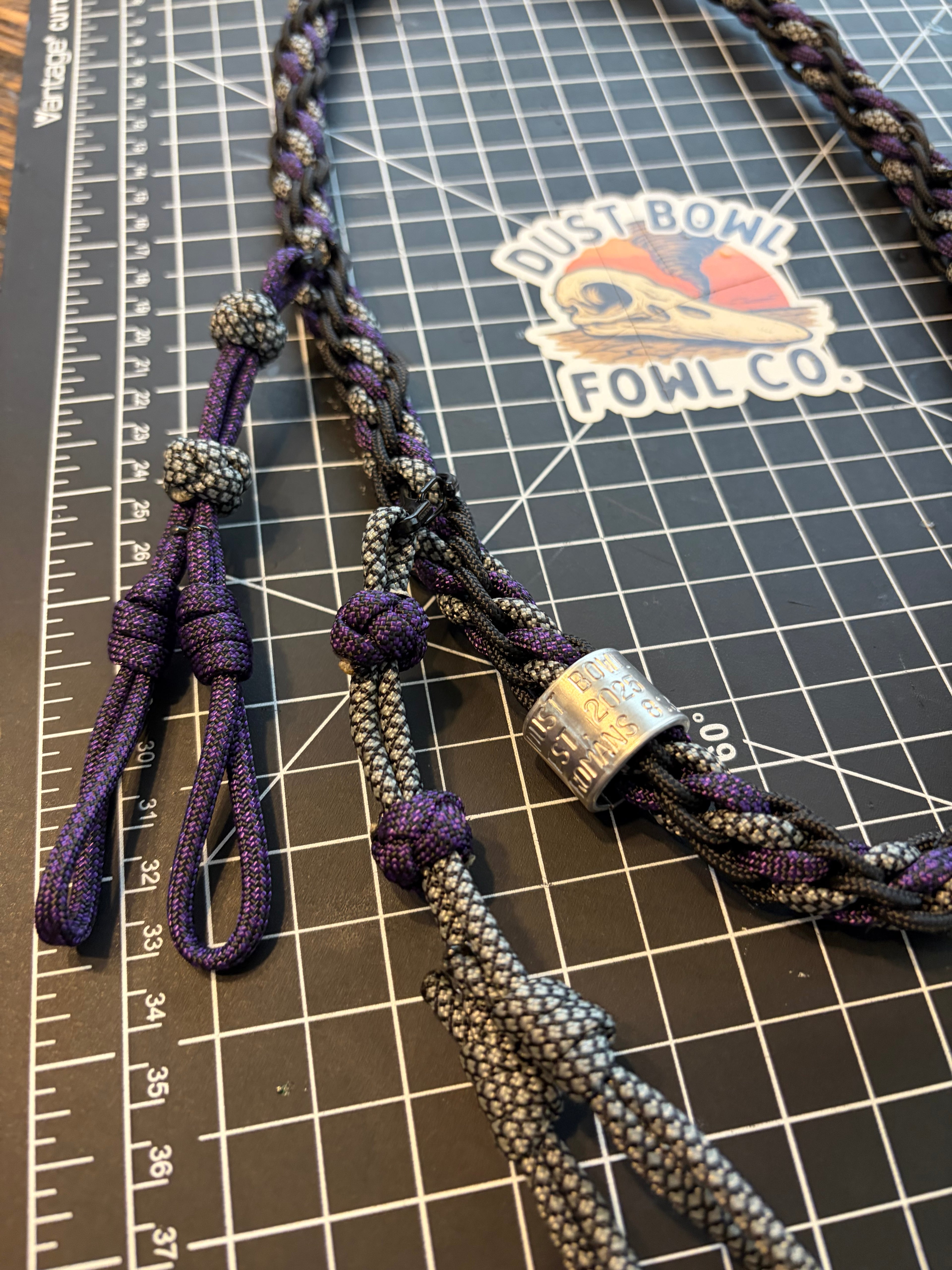 Shorty Round Braid Thin Line - Purple Diamonds