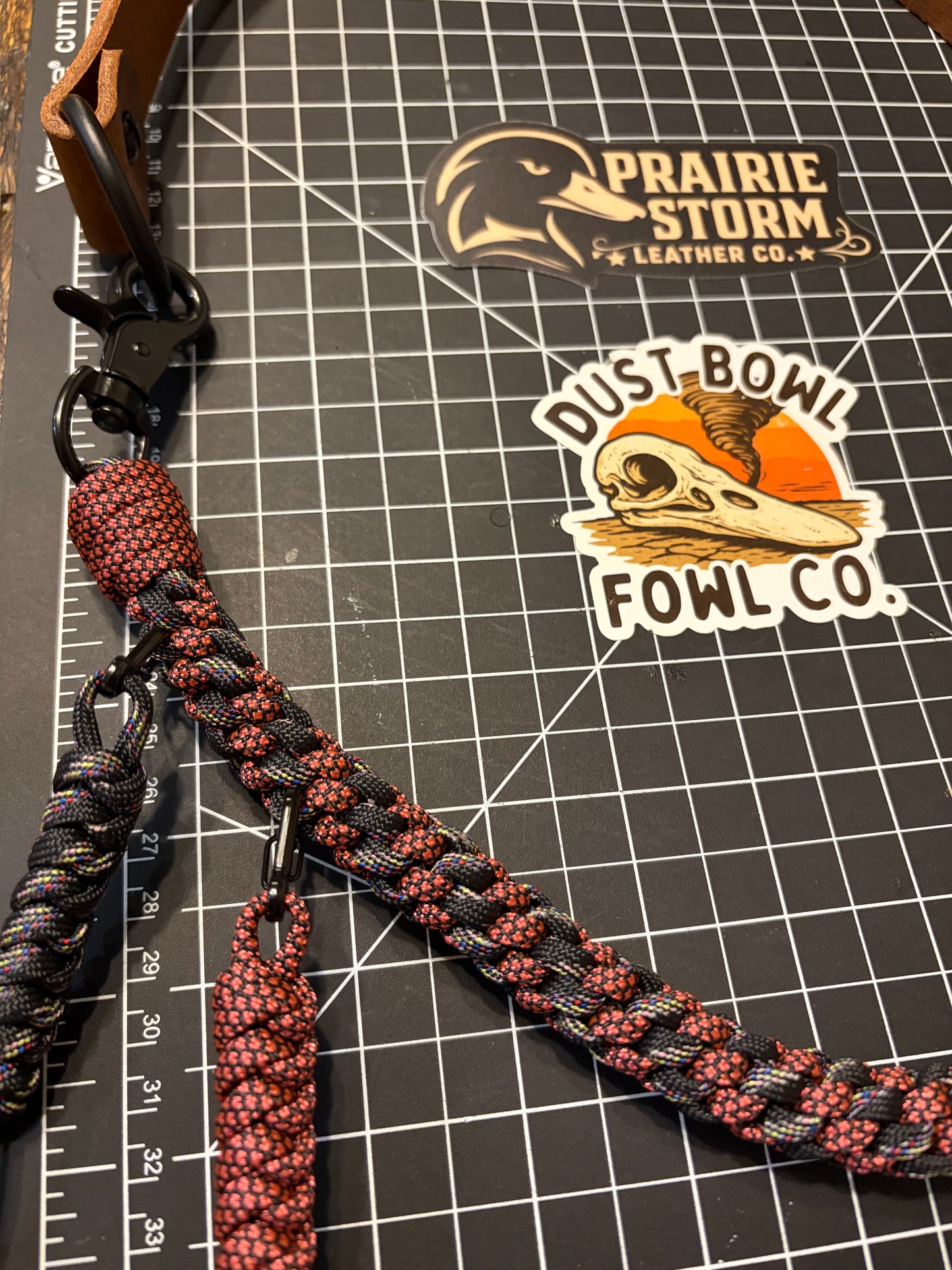 Hybrid Leather x Half Round Lanyard - Pink Diamonds