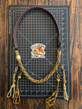 Hybrid Biothane x Half Round Lanyard - Brown & Yellow