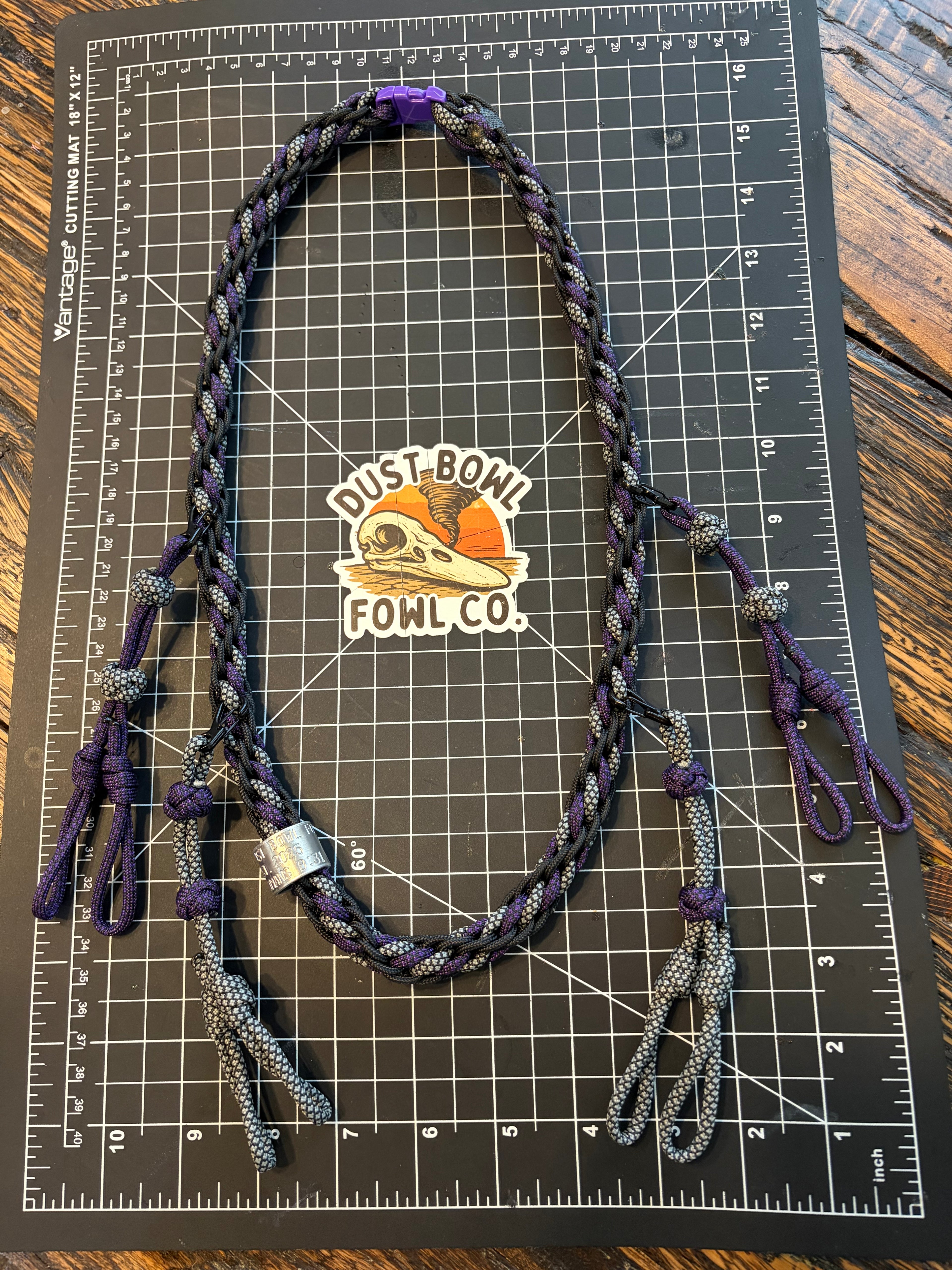 Shorty Round Braid Thin Line - Purple Diamonds