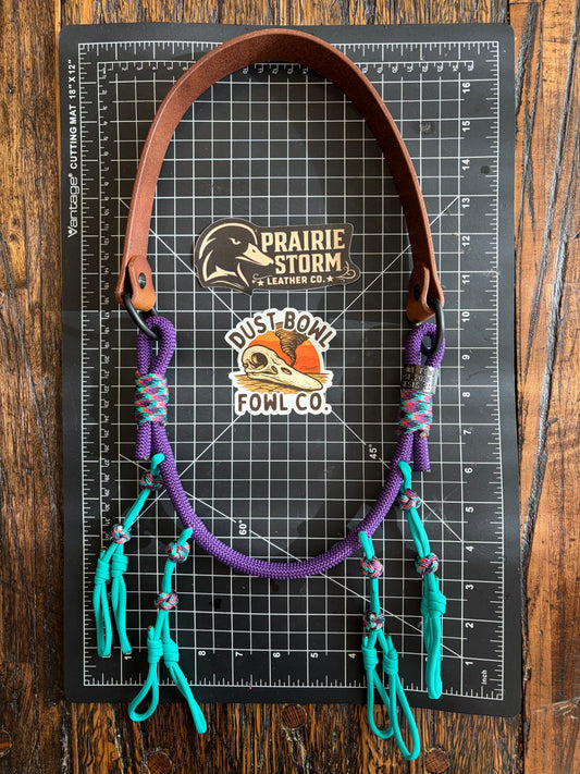 Hybrid Leather x 1/2” rope Lanyard - Purple