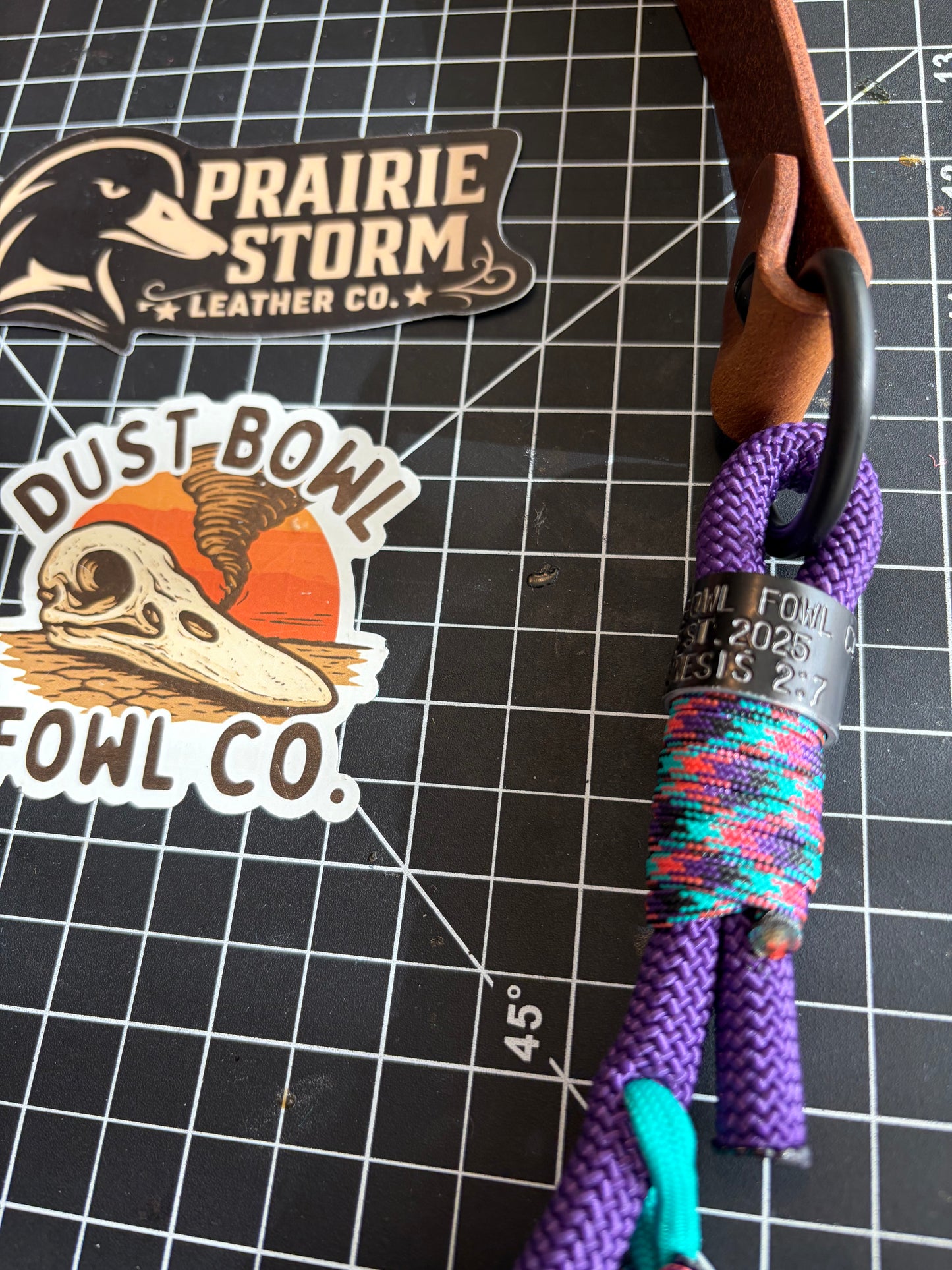 Hybrid Leather x 1/2” rope Lanyard - Purple