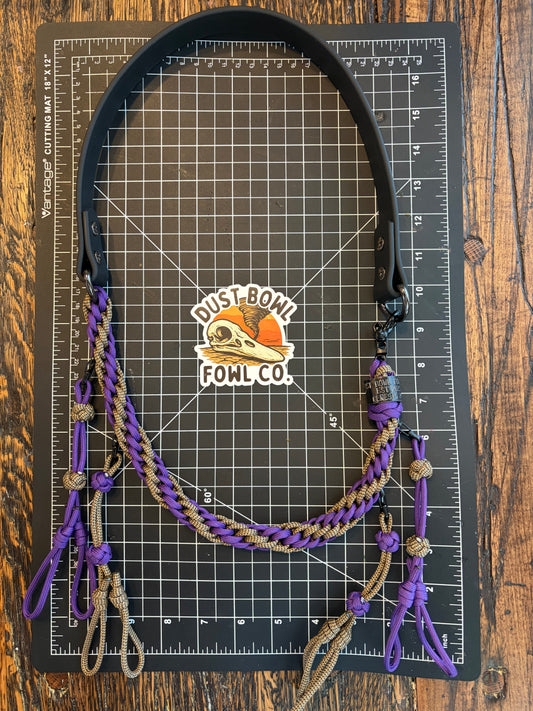 Hybrid Biothane x Half Round Lanyard - Purple x Khaki