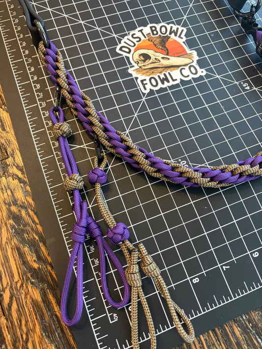 Hybrid Biothane x Half Round Lanyard - Purple x Khaki