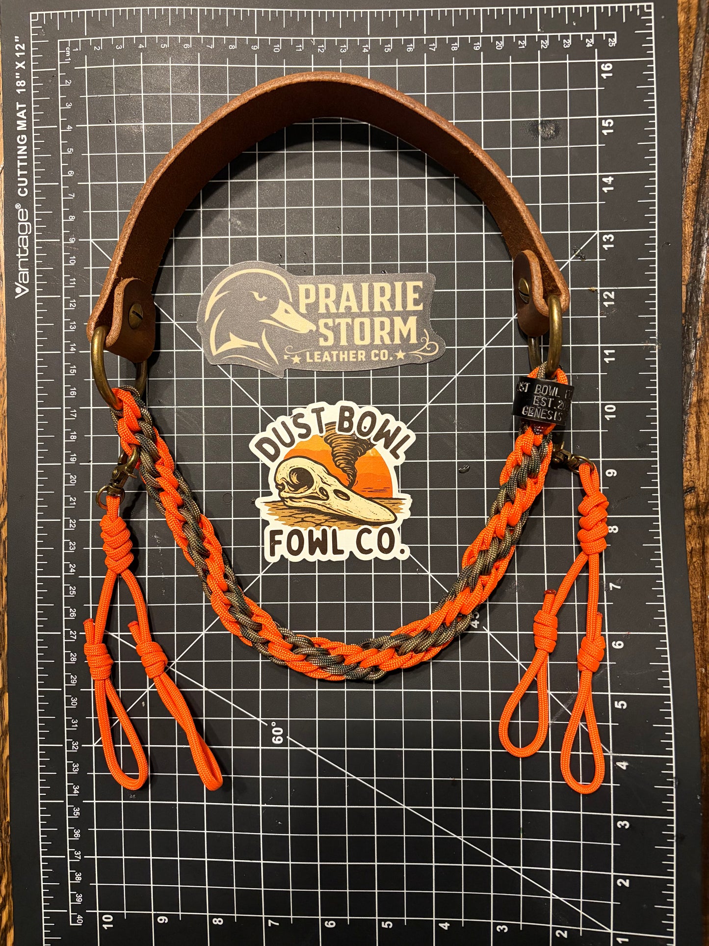 YOUTH Hybrid Leather x Half Round Lanyard - Orange