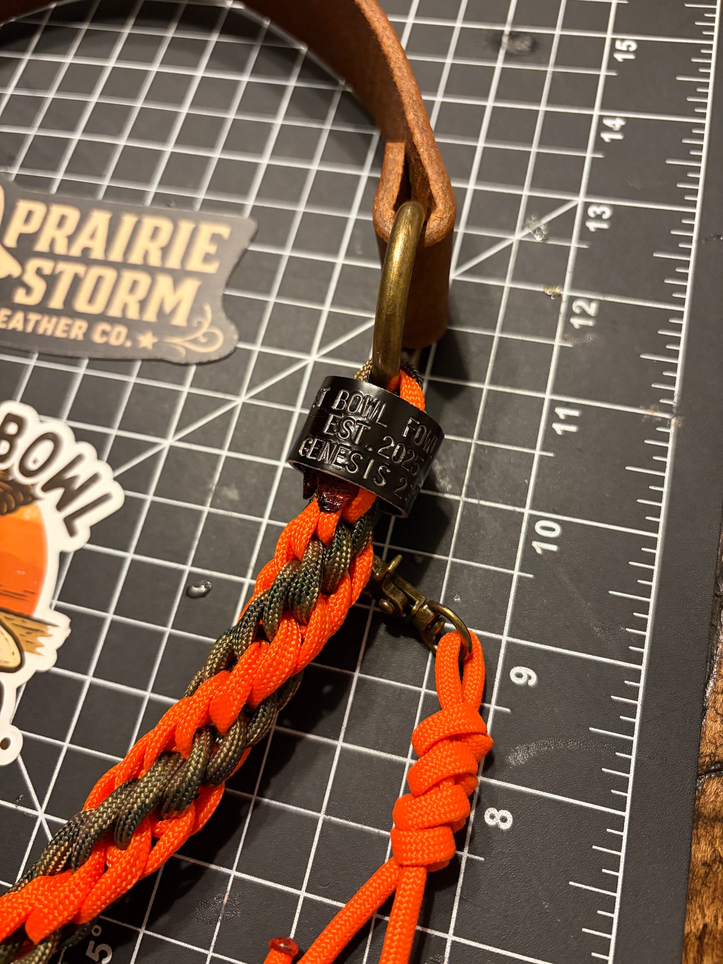 YOUTH Hybrid Leather x Half Round Lanyard - Orange