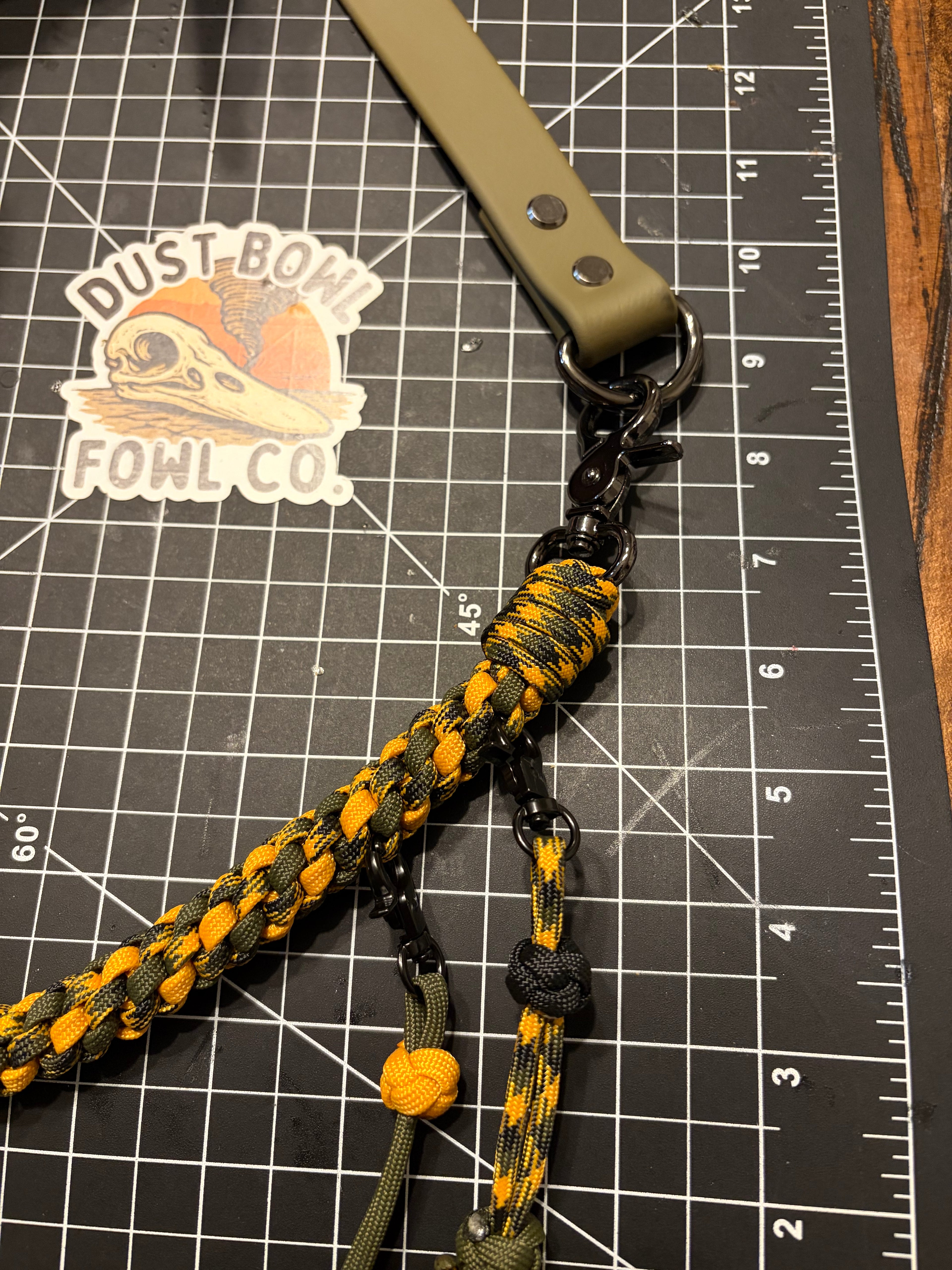Hybrid Biothane x Half Round Lanyard - OD Green camo