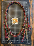 Shorty Round Braid 5 drop - Burgundy & Gold