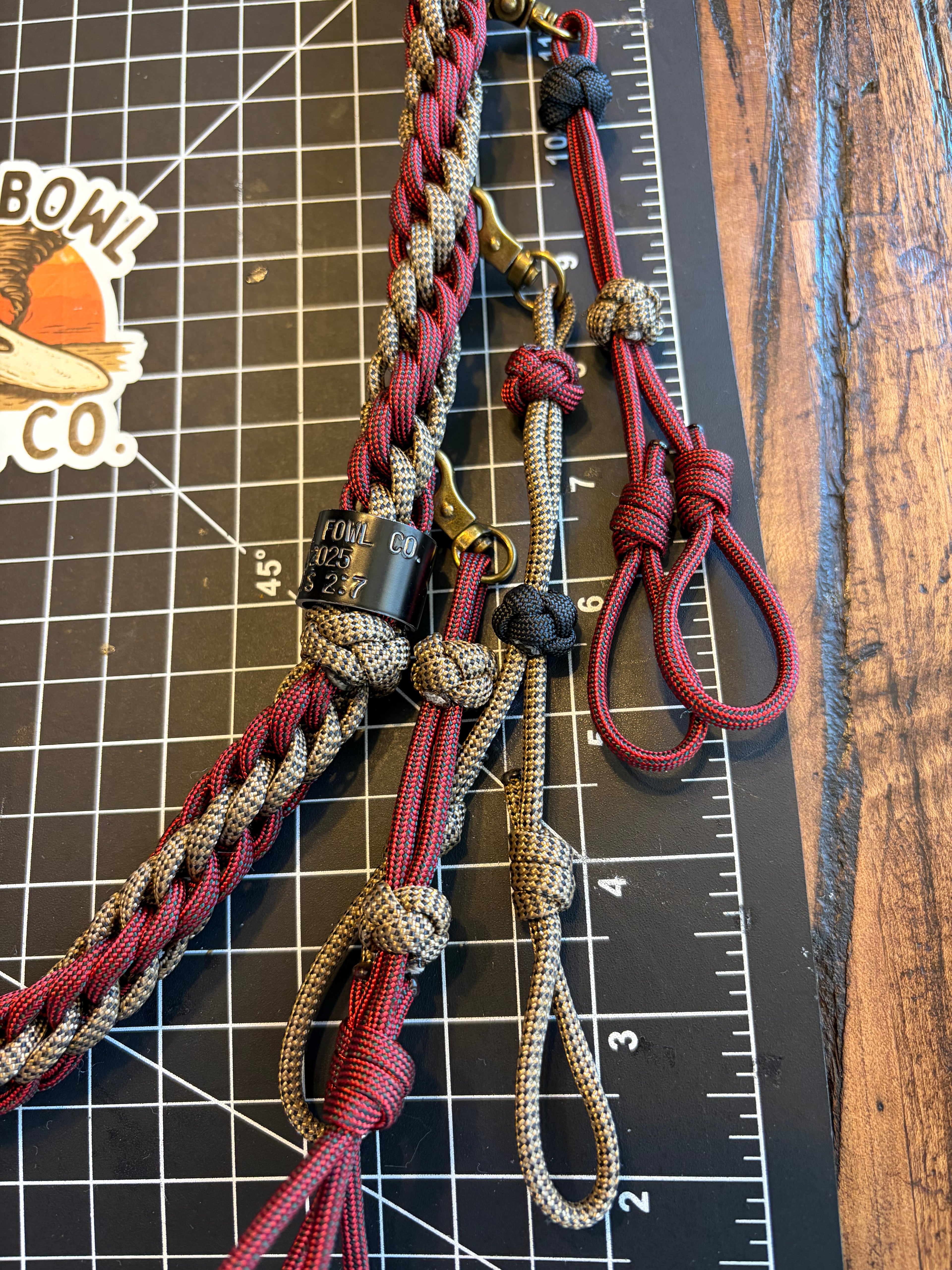 Shorty Round Braid 5 drop - Burgundy & Gold