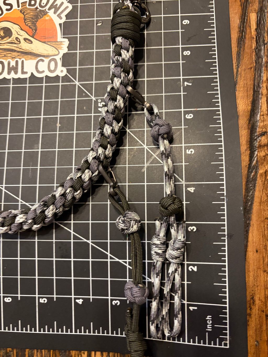 Hybrid Biothane x Half Round Lanyard - Snow Camo