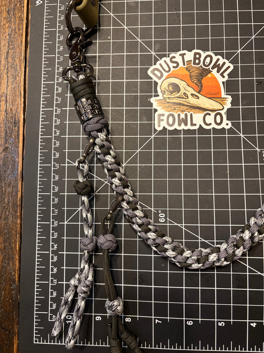 Hybrid Biothane x Half Round Lanyard - Snow Camo