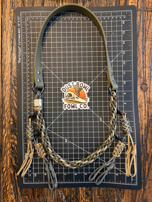 Hybrid Biothane x Half Round Lanyard - OD green x Gold