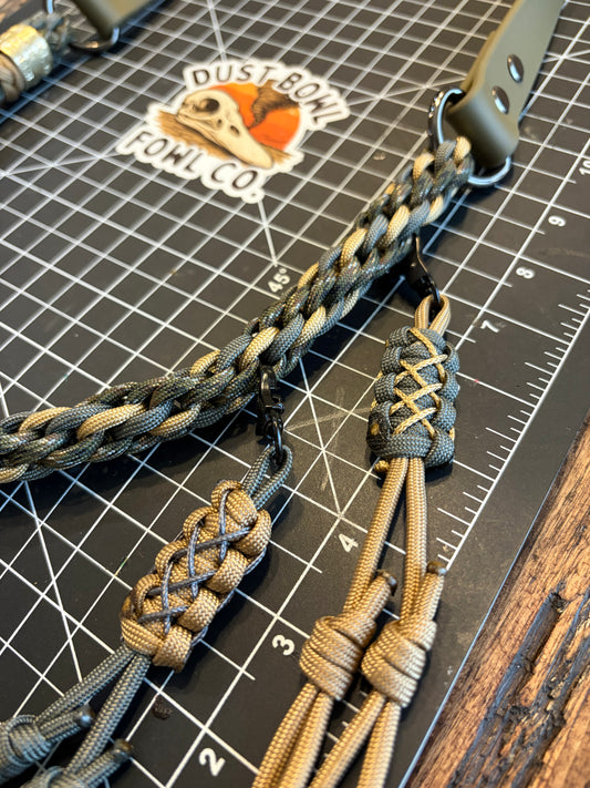 Hybrid Biothane x Half Round Lanyard - OD green x Gold