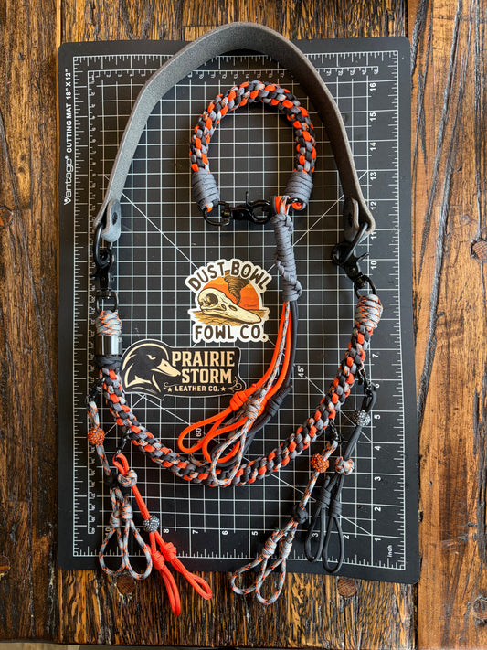 Leather x paracord hybrid lanyard & tote combo