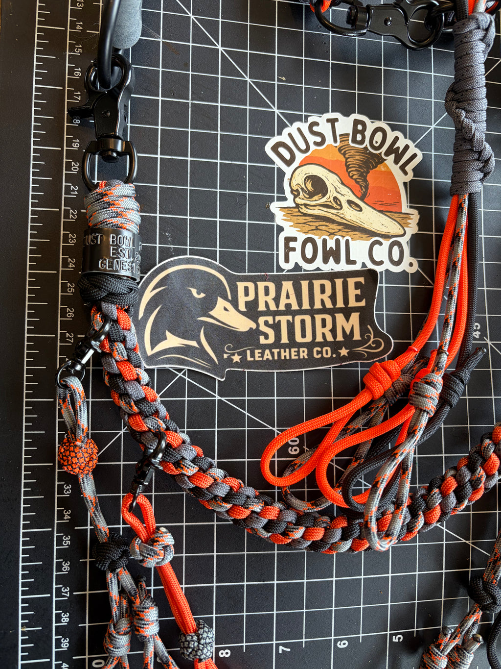 Leather x paracord hybrid lanyard & tote combo