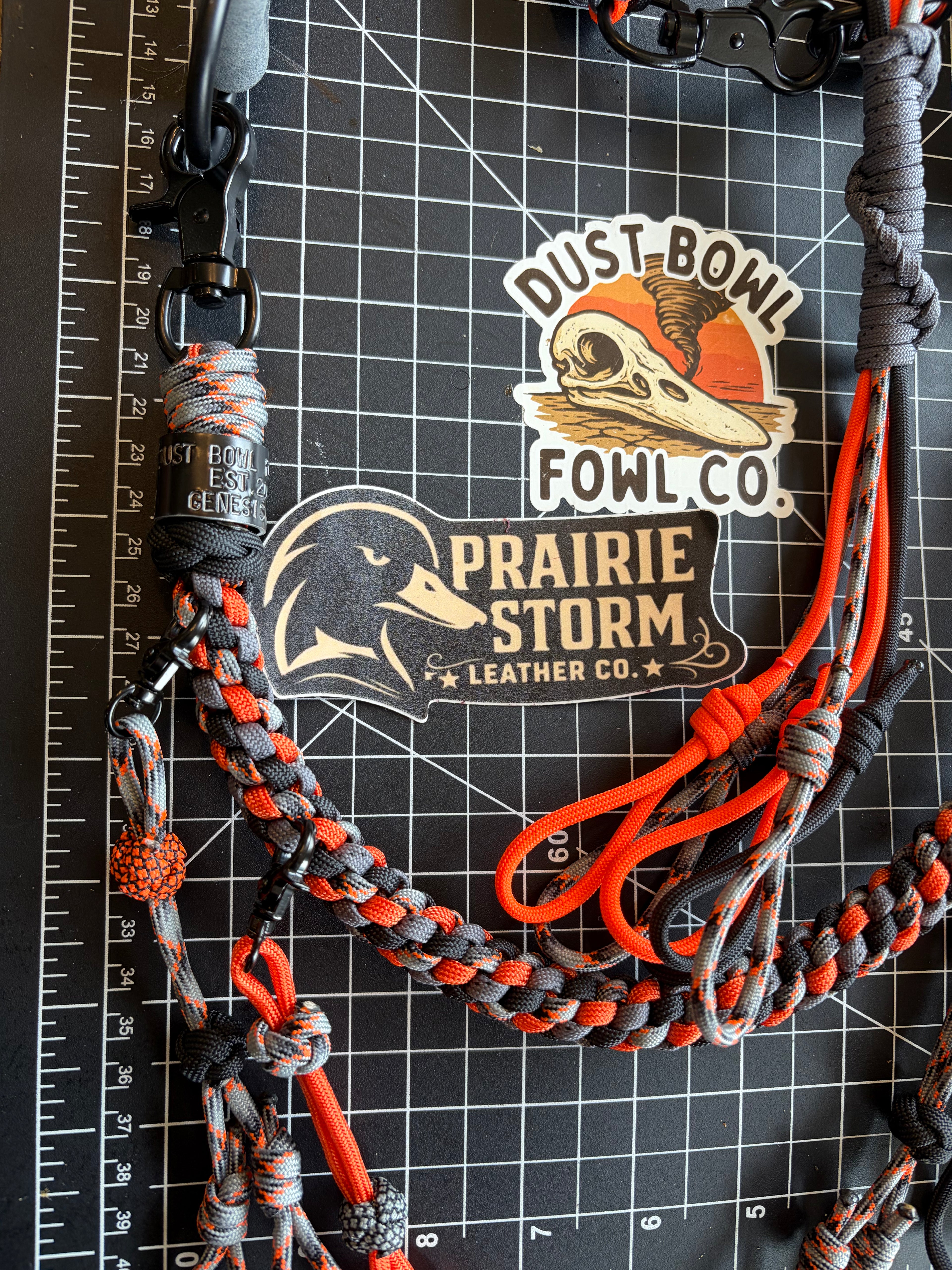 Leather x paracord hybrid lanyard & tote combo