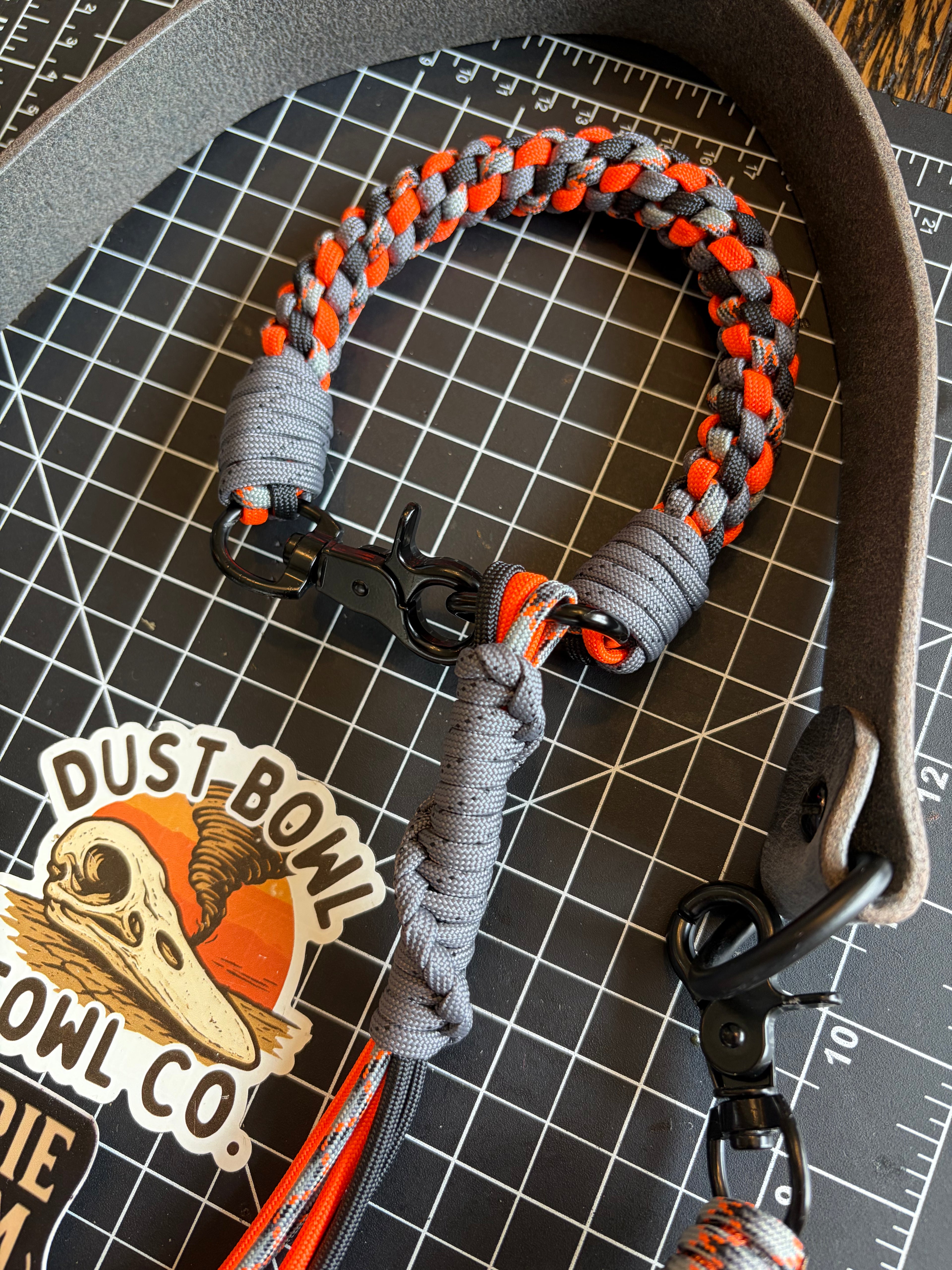Leather x paracord hybrid lanyard & tote combo
