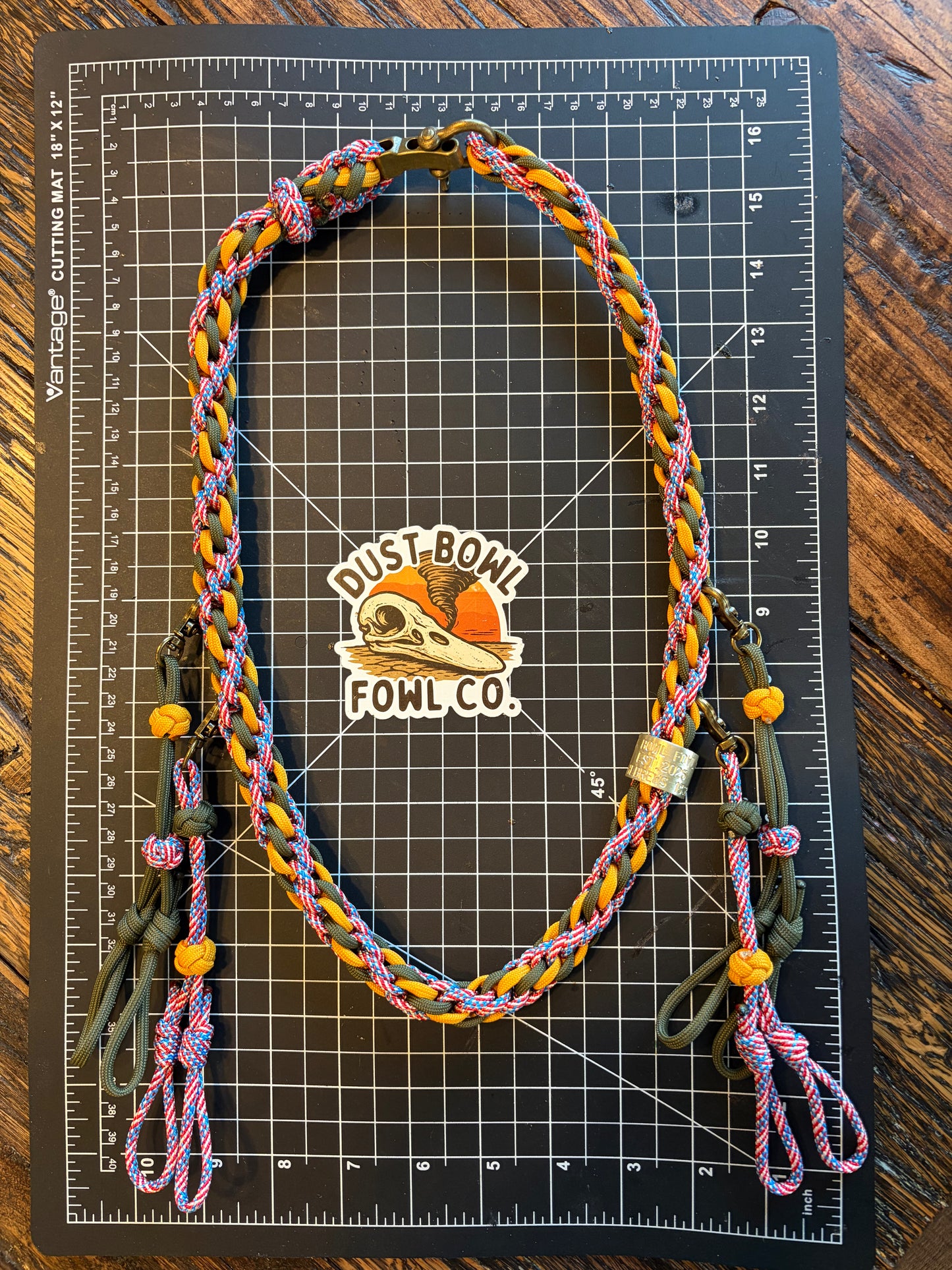Shorty Round Braid - Yellow x Green Patriot