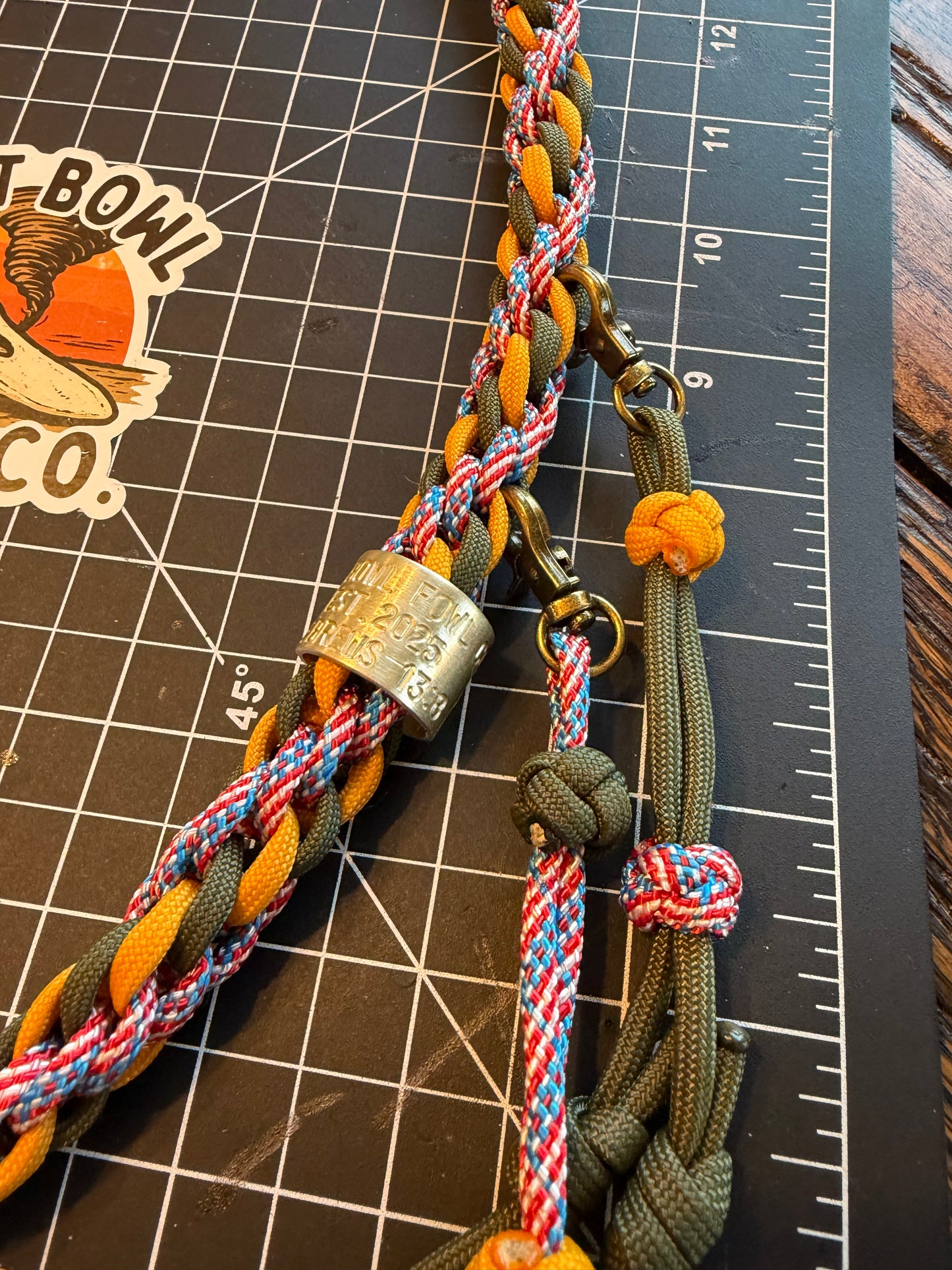 Shorty Round Braid - Yellow x Green Patriot