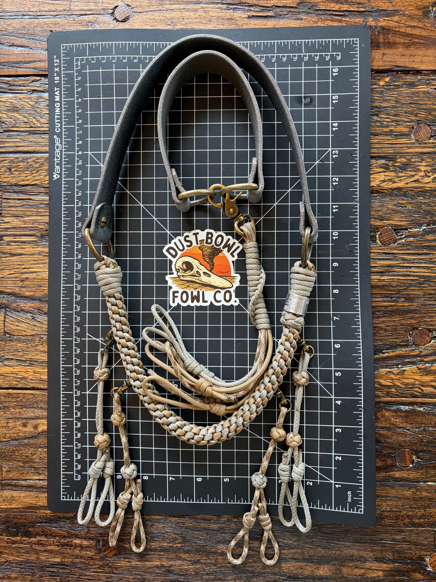 Leather x paracord hybrid lanyard & tote combo