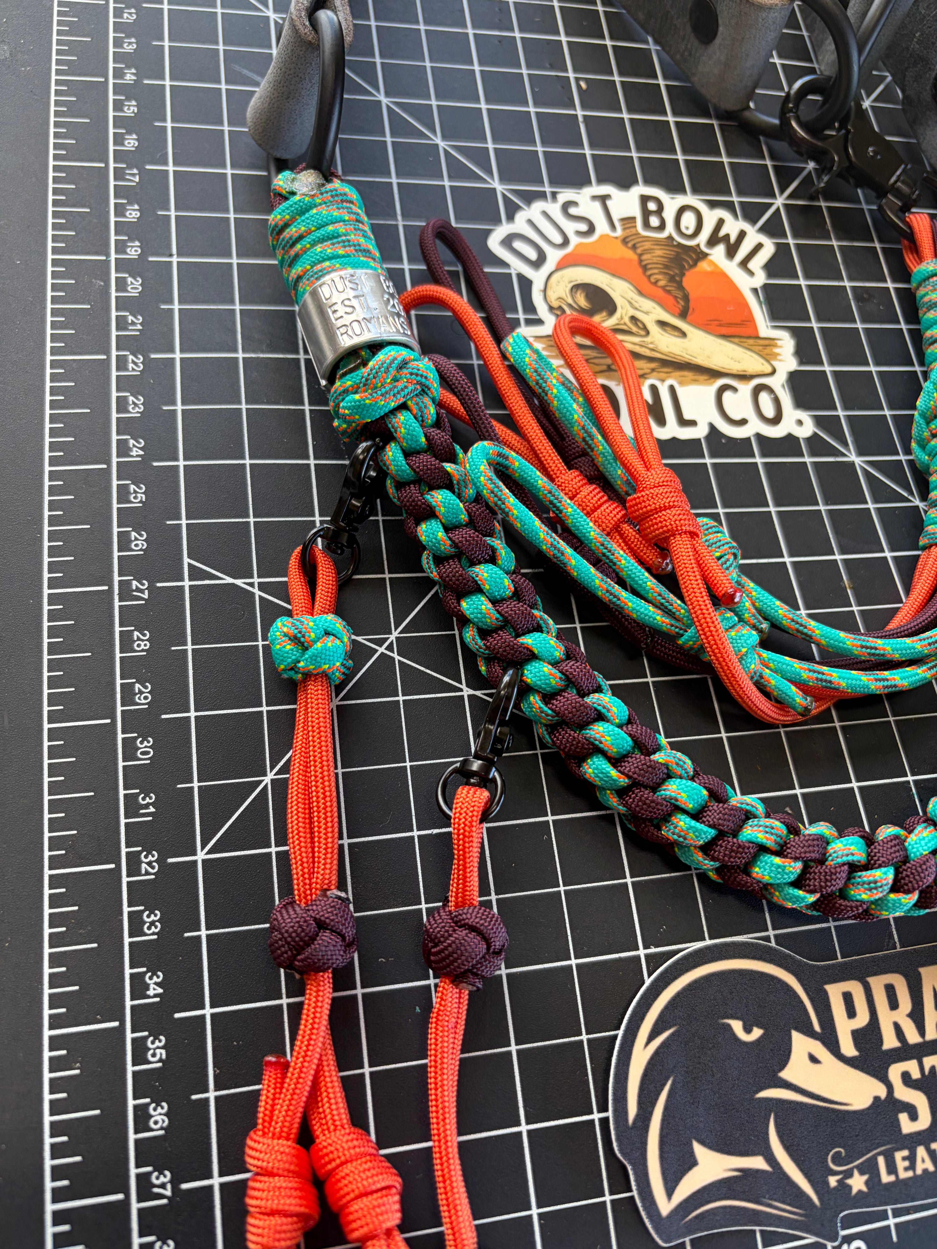 Leather x paracord hybrid lanyard & tote combo