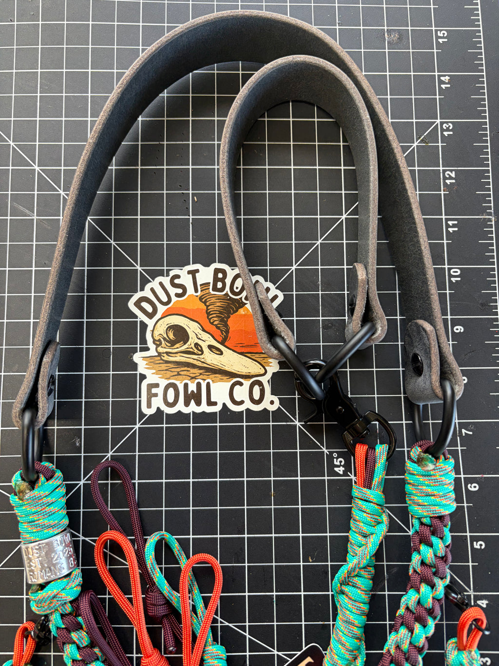 Leather x paracord hybrid lanyard & tote combo