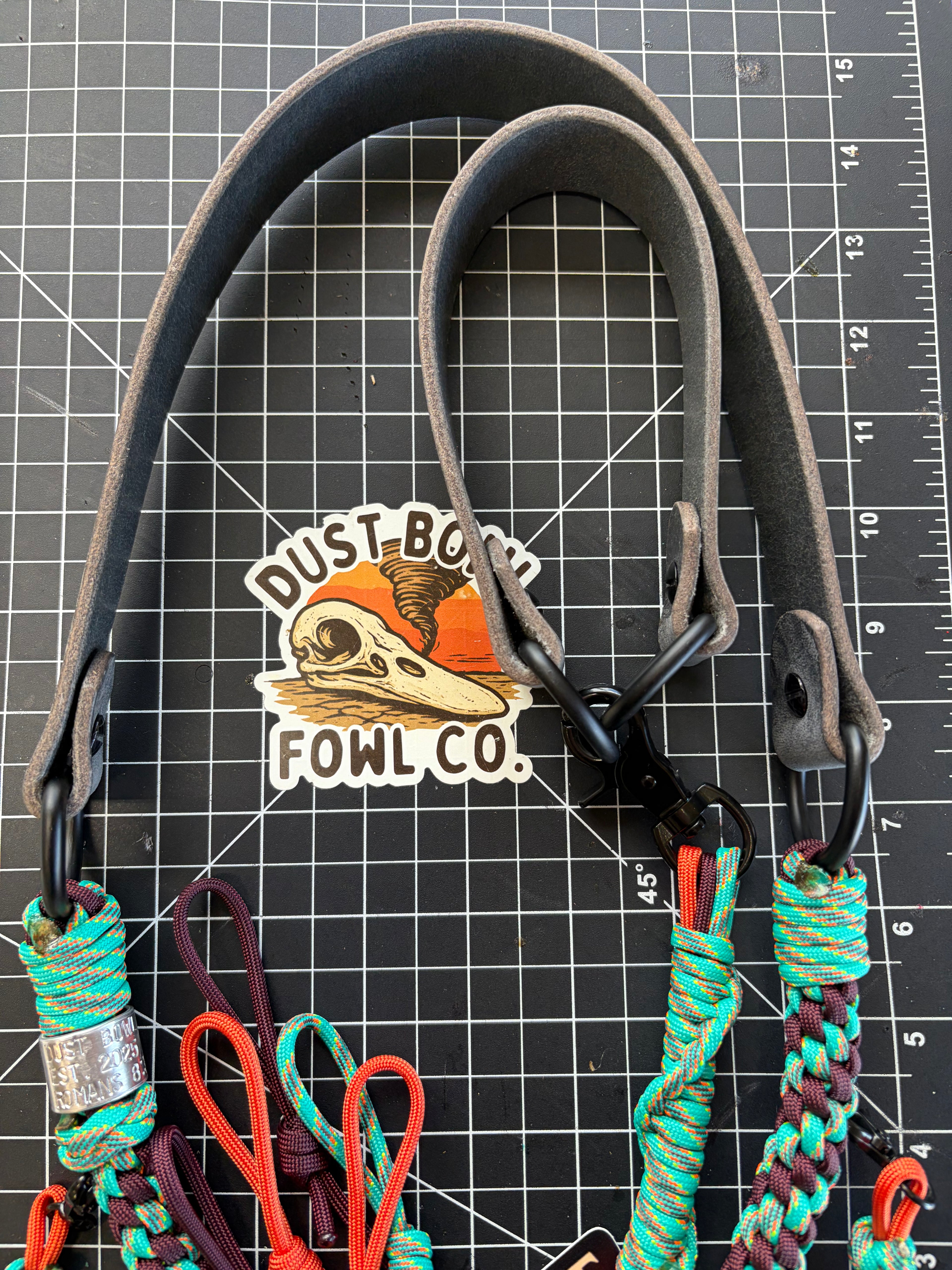 Leather x paracord hybrid lanyard & tote combo