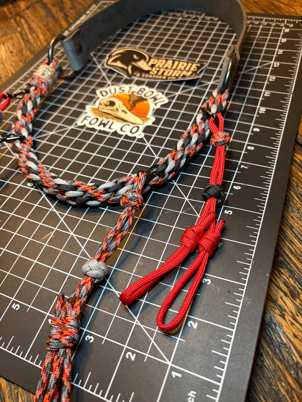 Leather x Half Round Lanyard - Redline