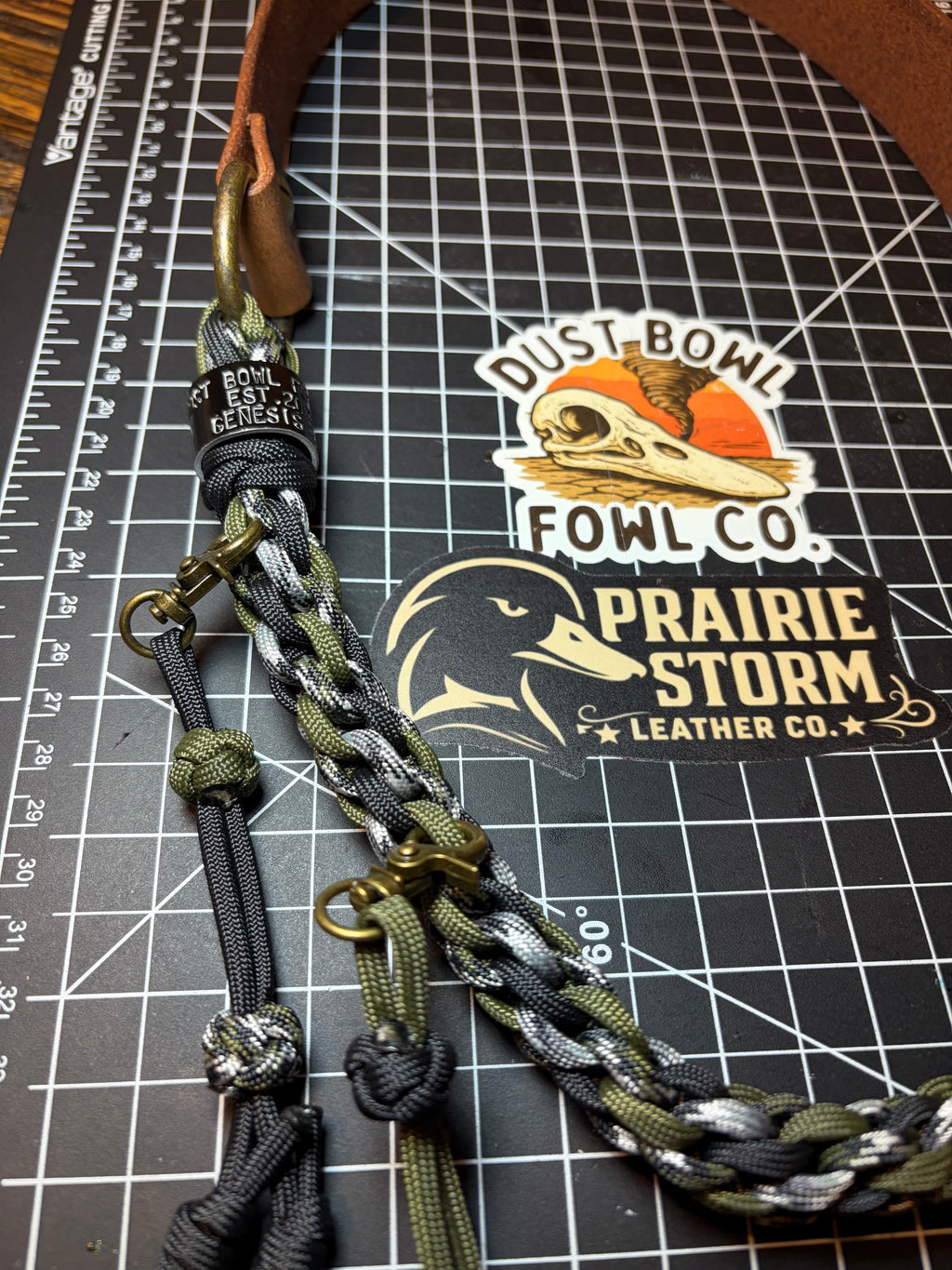 Leather x Half Round Lanyard - OD green x Black