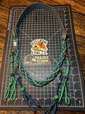 Leather x Half Round Lanyard - Green x Blue