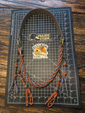 Leather x Half Round Lanyard - Orange x Gray