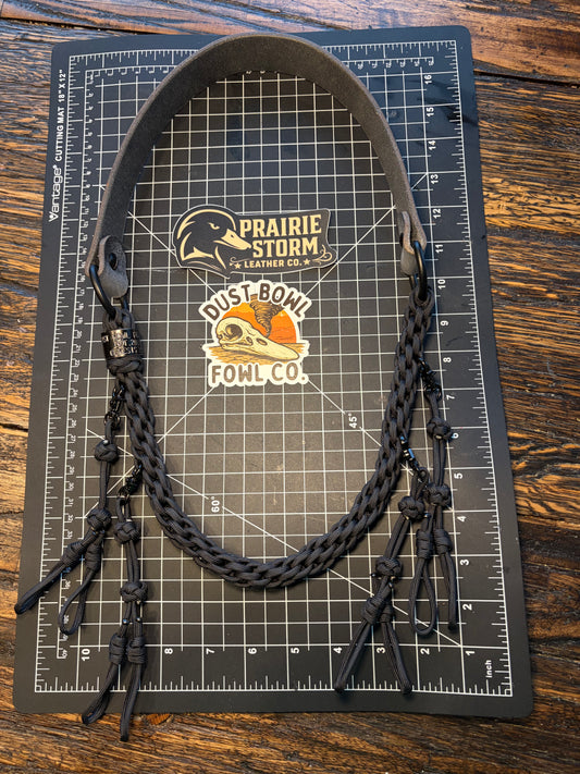 Leather x Half Round Lanyard - Stealth